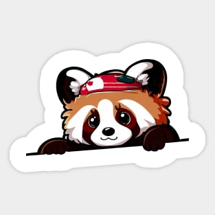 Sneaky japanese red panda so cute Sticker